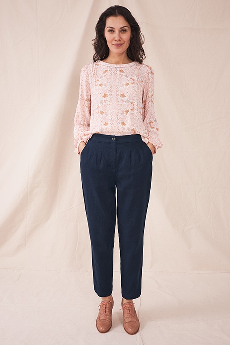 MADDIE LINEN TROUSER DARK NAVY 2