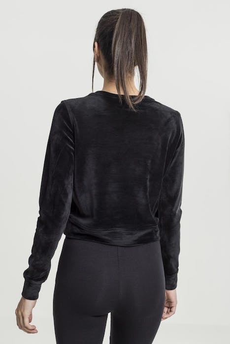 LADIES SHORT VELVET CREW BLACK 3