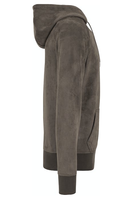 IMITATION SUEDE HOODY OLIVE 7