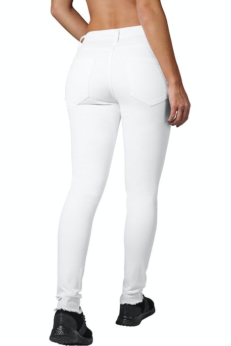 LADIES CUT KNEE PANTS WHITE 4