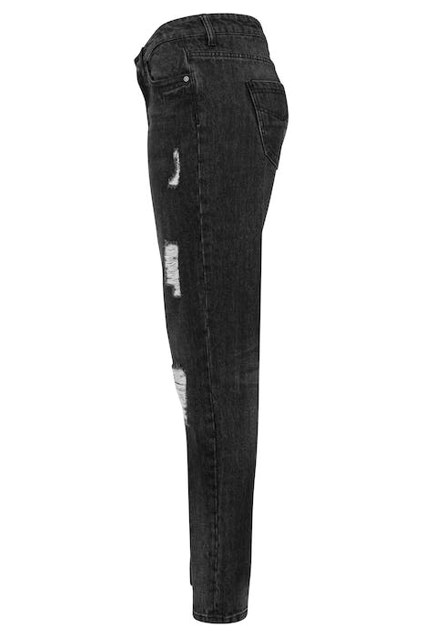 LADIES BOYFRIEND DENIM PANTS BLACK WASHED 6