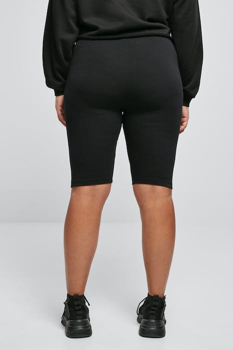 LADIES HIGH WAIST BRANDED CYCLE SHORTS BLACK/BLACK 3