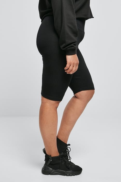 LADIES HIGH WAIST BRANDED CYCLE SHORTS BLACK/BLACK 5