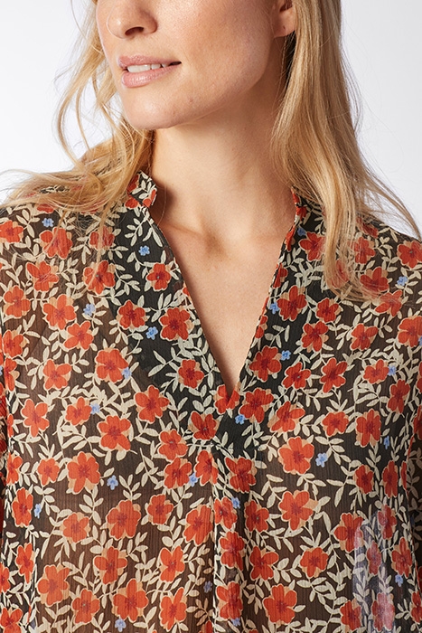 BLOUSE V NECK PRINTED BLACK 4