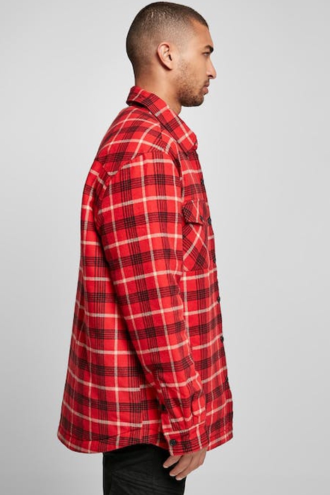 PLAID QUILTED SHIRT JACKET RED/BLACK 5