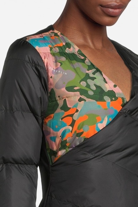 WOMEN'S ONE SLEEVE DOWN DRESS BLACK, CAMOU PRINT 4