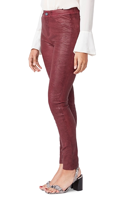 HOXTON STRETCH LEATHER PANT DARK CURRANT 1