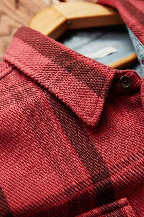 BLANKET SHIRT DUSTY RED CUSCO PLAID 4
