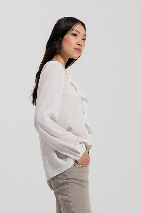 BLOUSE WITH FRILL DETAIL PANNA COTTA 3