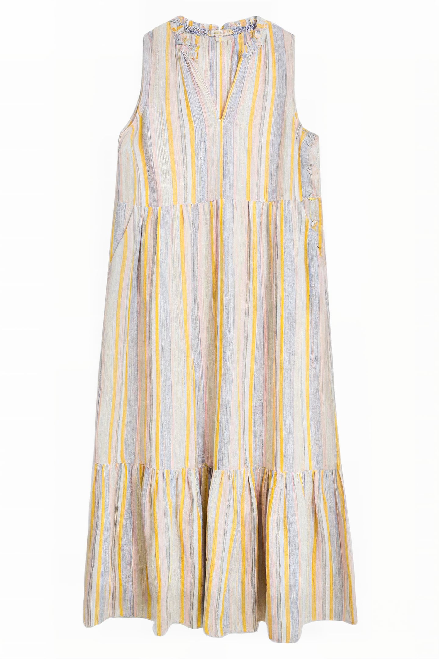 SOPHIA STRIPE LINEN MAXI DRE WHITE 1