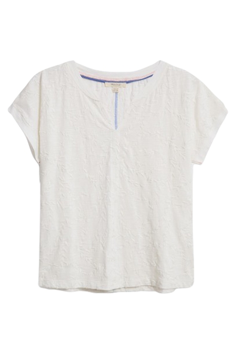 NELLY NOTCH EMBROIDERED TEE BRILLIANT WHITE 1