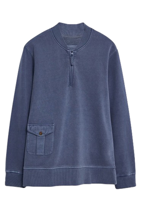 HILTON ZIP NECK BOMBER DEEP BLUE 1