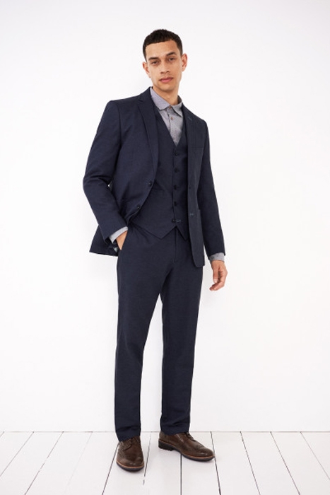 ABBOTT LINEN WAISTCOAT FR NAVY 2