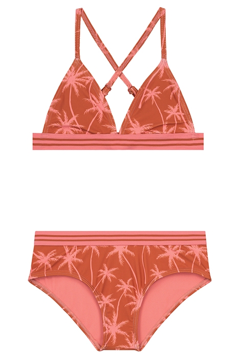 GIRLS LUNA BIKINI SET VACATION PALM SPICE ROUTE BROWN 1