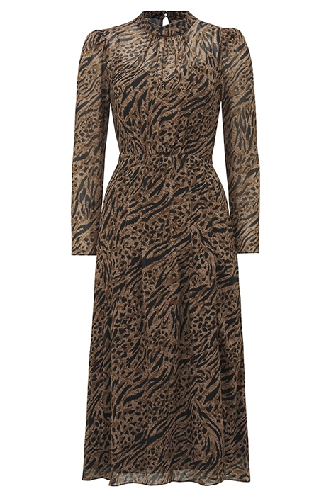 PAIGE LONG SLEEVE MIDI DRESS TEXTURED ANIMAL 4