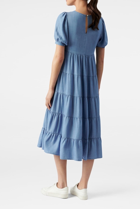 PIPPA DENIM MIDI SMOCK DRESS MID WASH 2