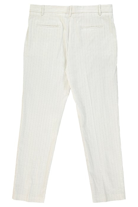 BELLO 102 PANTALONE LINO STRET WHITE/BLACK 2