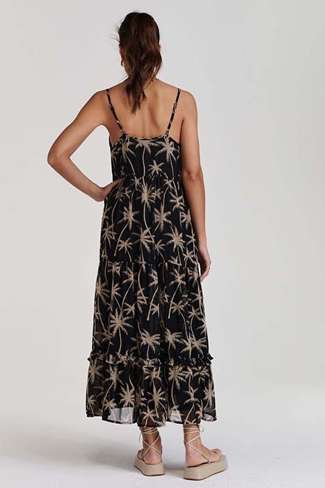 LADIES SICILY DRESS VACATION PALM BLACK 3