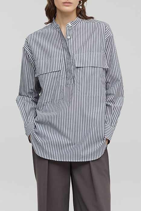 WOMEN HALF PLACKET SHIRT DARK NICKEL 1