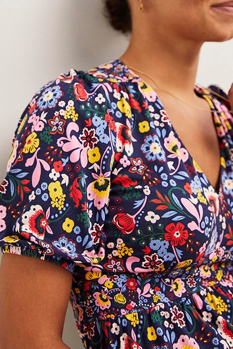 TIERED JERSEY MAXI TEA DRESS NVY 5