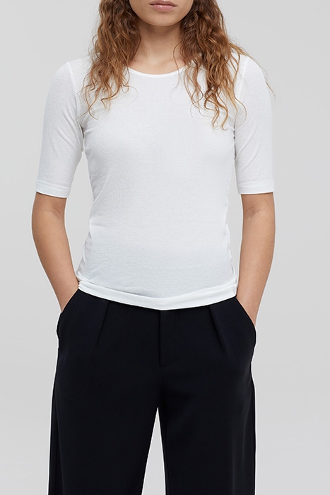 WOMEN T SHIRT RIB IVORY 1