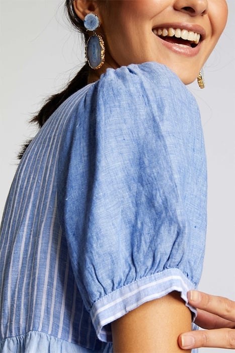 LINEN DRESS AMALFI BLUE 4