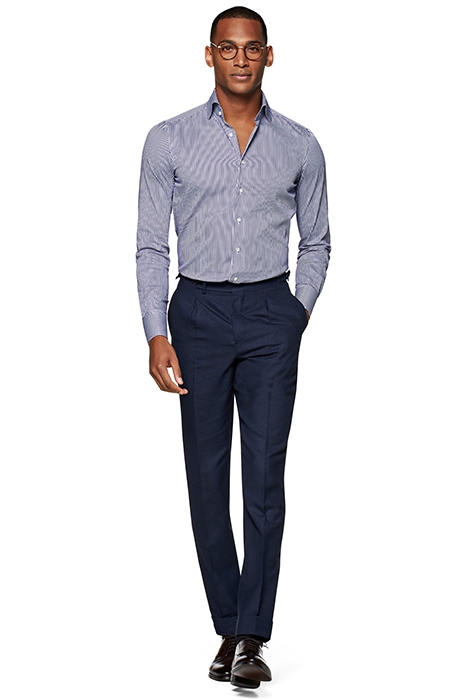 Navy Striped Extra Slim Fit Shirt 4