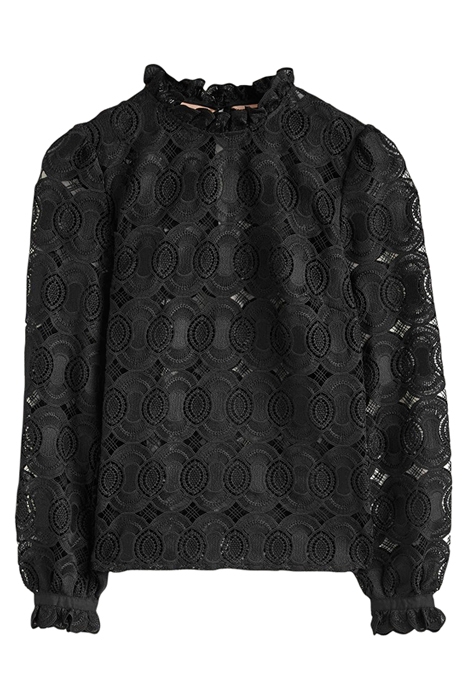 HIGH NECK LACE TOP BLK 5
