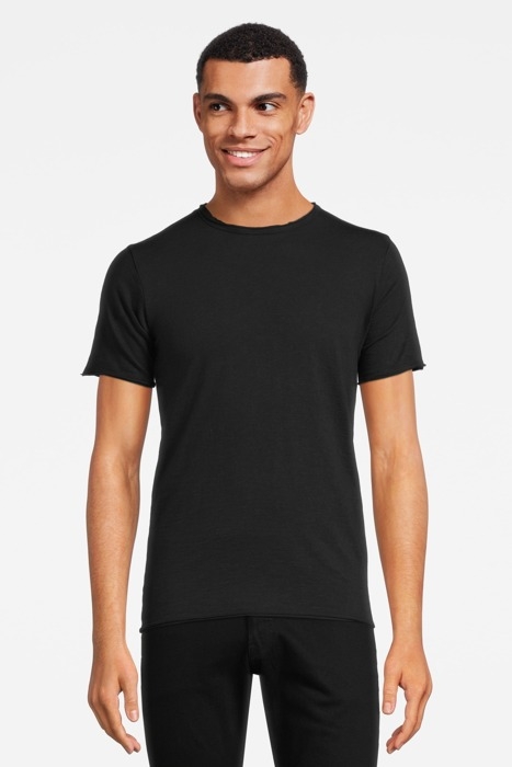 BASIC ROUND NECK TEE SLUB JERSEY BLACK 2