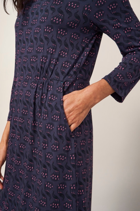 TALIA ECO VERO JERSEY DRESS PURPLE MLT 3