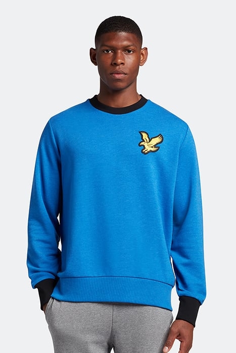 BLOCK MARL SWEATSHIRT BRIGHT BLUE MARL/JET BLACK 1