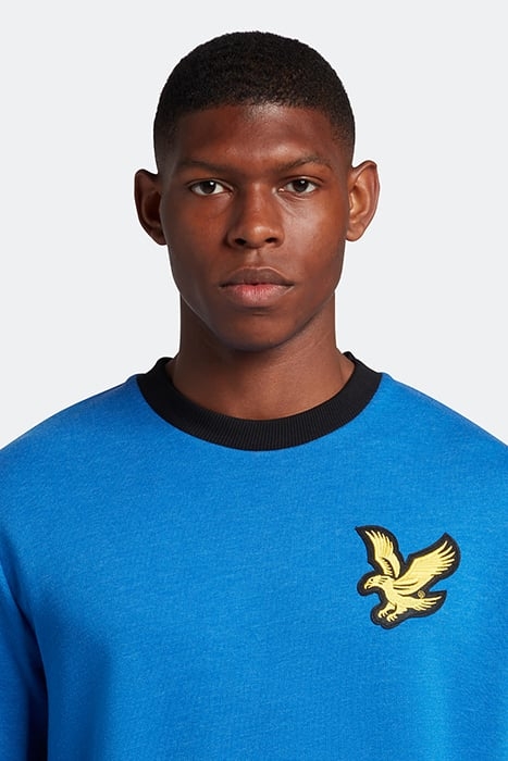 BLOCK MARL SWEATSHIRT BRIGHT BLUE MARL/JET BLACK 4