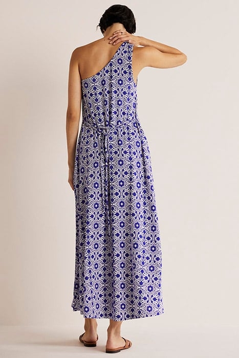 ONE SHOULDER JERSEY MIDI DRESS BLU 2