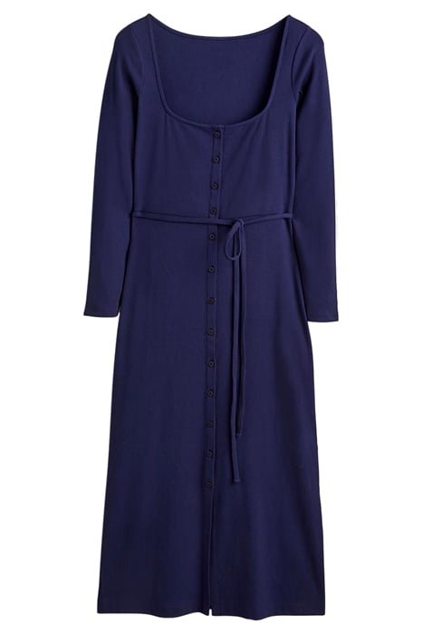 JERSEY RIB MIDI DRESS NAV 5