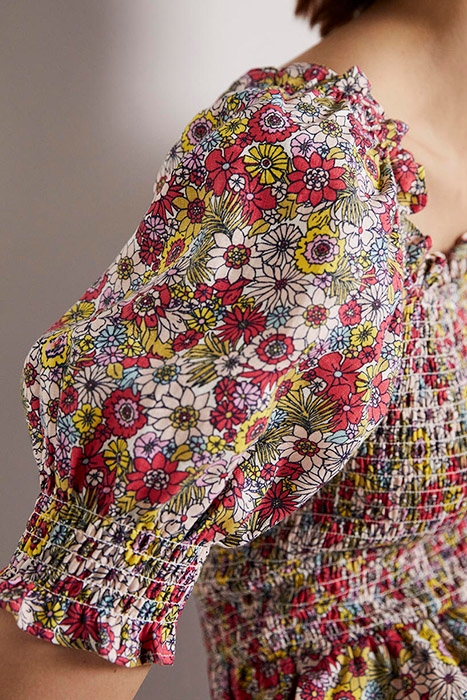 SMOCKED BODICE PLAYSUIT MLT 5