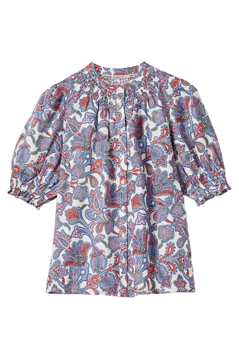 SMOCKED SHORT SLEEVE BLOUSE IVO 7