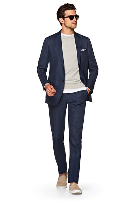 NAVY CHECKED HAVANA SUIT 1