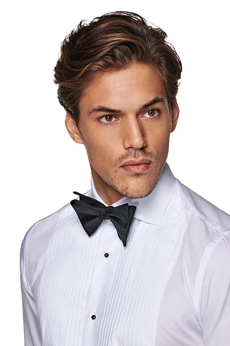 WHITE PLEATED SLIM FIT TUXEDO SHIRT 5