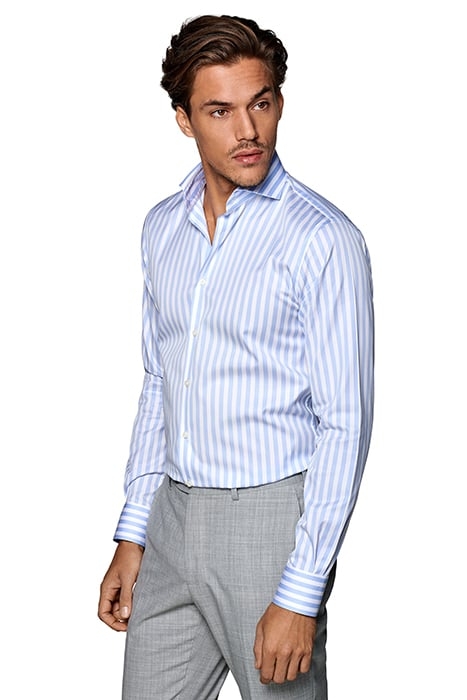 Light Blue Striped Extra Slim Fit Shirt 4