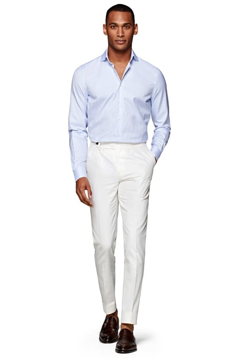 Light Blue Checked Slim Fit Shirt 3