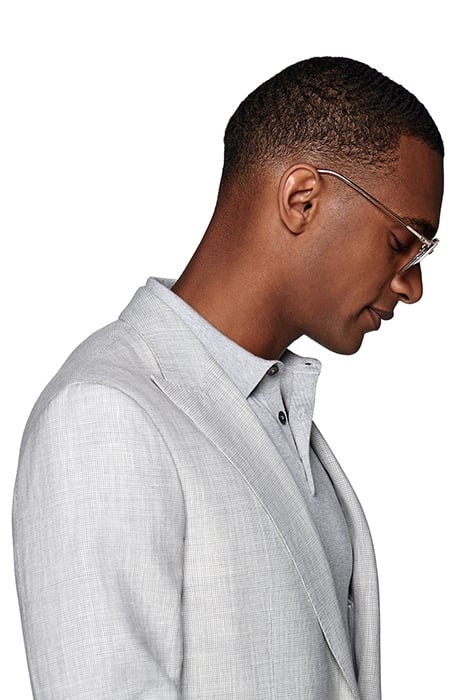 LIGHT GREY HOUNDSTOOTH HAVANA BLAZER 6