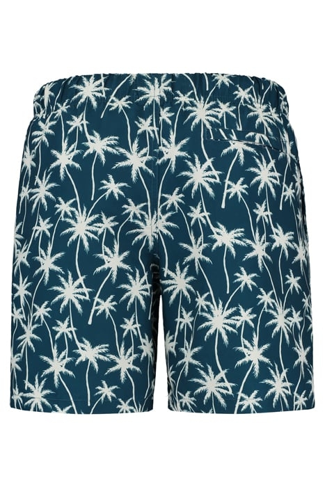 MEN SWIM SHORT VACATION PALMTREES MICRO PEACH BLUE POND 6