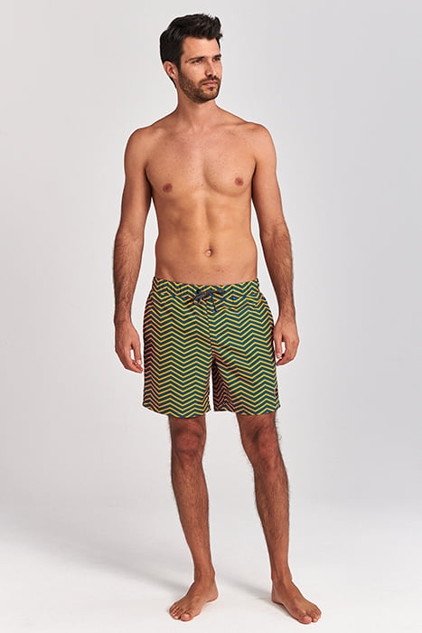 MEN SWIMSHORT ZIGZAG HORIZONTAL MICRO PEACH DEEP LAGOON BLUE 4