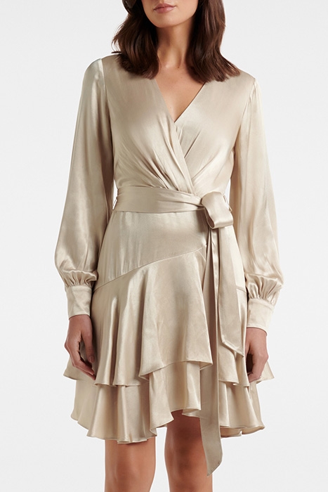 EMERSON LONG SLEEVE SATIN MINI GOLD 1