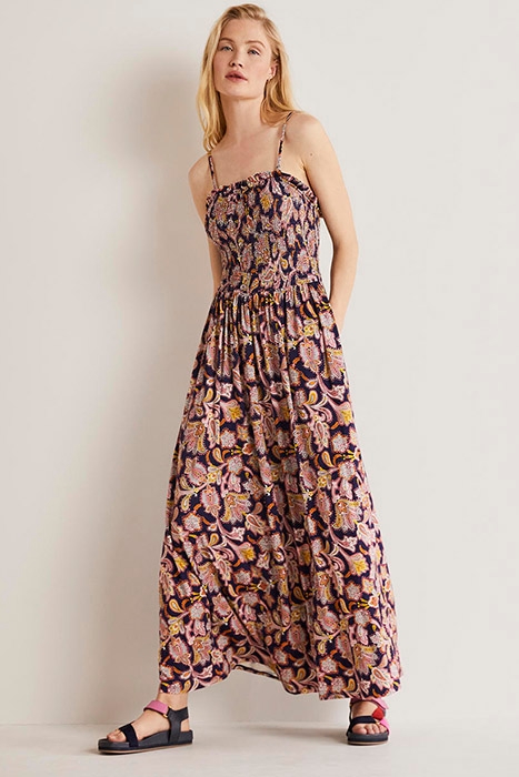 STRAPLESS JERSEY MAXI DRESS NAV 1