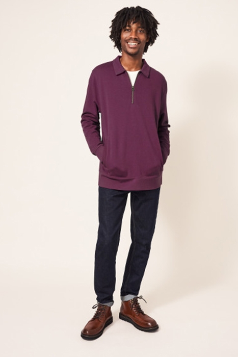 ASHBY HALF ZIP SWEAT MID PLUM 2