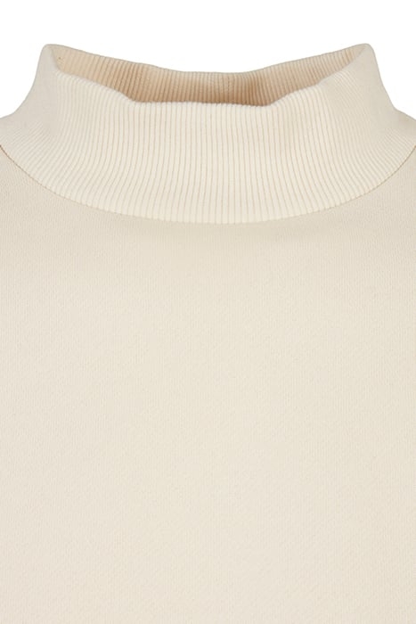 LADIES CROPPED OVERSIZED SWEAT HIGH NECK CREW WHITESAND 7