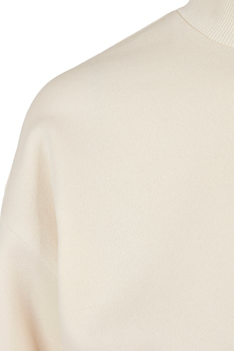 LADIES CROPPED OVERSIZED SWEAT HIGH NECK CREW WHITESAND 8