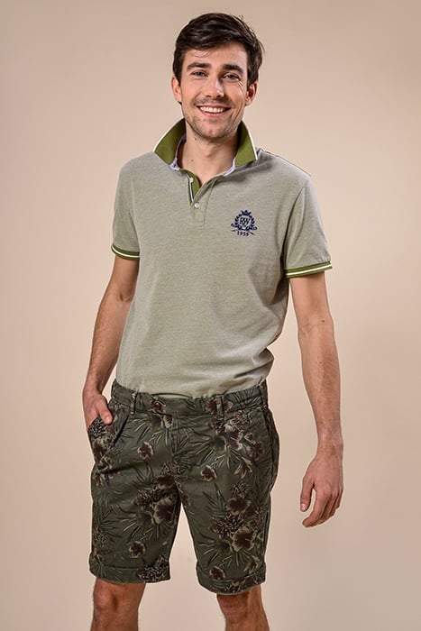 VINTAGE HIBISCUS PRINT SHORT GREEN 2