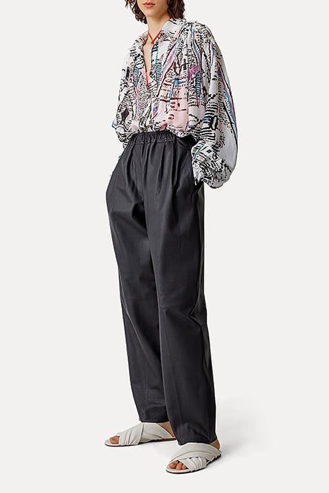 "GOOD VIBES" PRINT CO/SE SILK BOHEMIAN SHIRT AVORIO 4